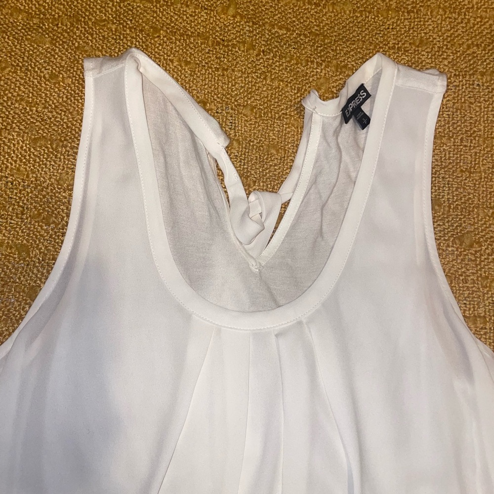 White Express Blouse with Lace Trim - Picture 3 of 8